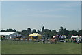 View of the water tower and wind turbine at Dagenham Ford from Old Dagenham Park