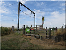 TL5374 : Ouse Valley Way crossing the Fen Line by Hugh Venables