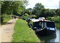 Boats moored along the Grand Union Canal