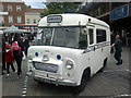 View of a Morris LD Wadham Stringer ambulance in Romford Market