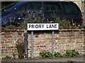 Priory Lane sign