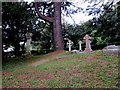 SO3700 : Celtic crosses in St Madoc's churchyard, Llanbadoc by Jaggery