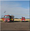 TM3295 : Fire engines at Seething airfield by Evelyn Simak