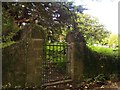 Gate to Crinow Church - now closed