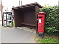 TQ7195 : Heath Road (White Horse) George V Postbox, Bus Shelter & Telephone Box by Geographer