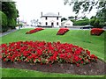 Flower beds outside Newcastle