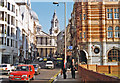 TQ3181 : Approaching St Pauls Cathedral on Ludgate Hill, 1994 by Ben Brooksbank