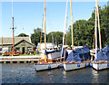 Yachts moored at Eastwood Whelpton yacht station