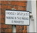 An old Cheadle & Gatley U.D.C. sign