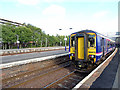 NS4238 : A Stranraer train standing in Kilmarnock station by John Lucas