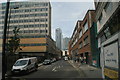 View of Spitalfields Tower and Bishopsgate House from Goulston Street