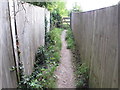 Footpath enclosed by high fences, Bledlow