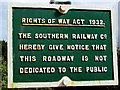 Rights of Way Act 1932 notice, Havenstreet