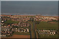 Outflow of Wold Grift Drain and Trusthorpe Pumping Drain, Mablethorpe: aerial 2015