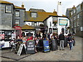 Lunchtime crowds at The Sloop Inn