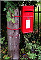 Queen Elizabeth II postbox on a pole in Blaenavon