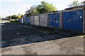 Shabby row of lockup garages in Varteg