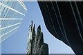 Looking up at the feather sculpture, 60 Threadneedle Street and 125 Old Broad Street