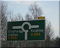 SE0642 : Road sign, A629 by N Chadwick