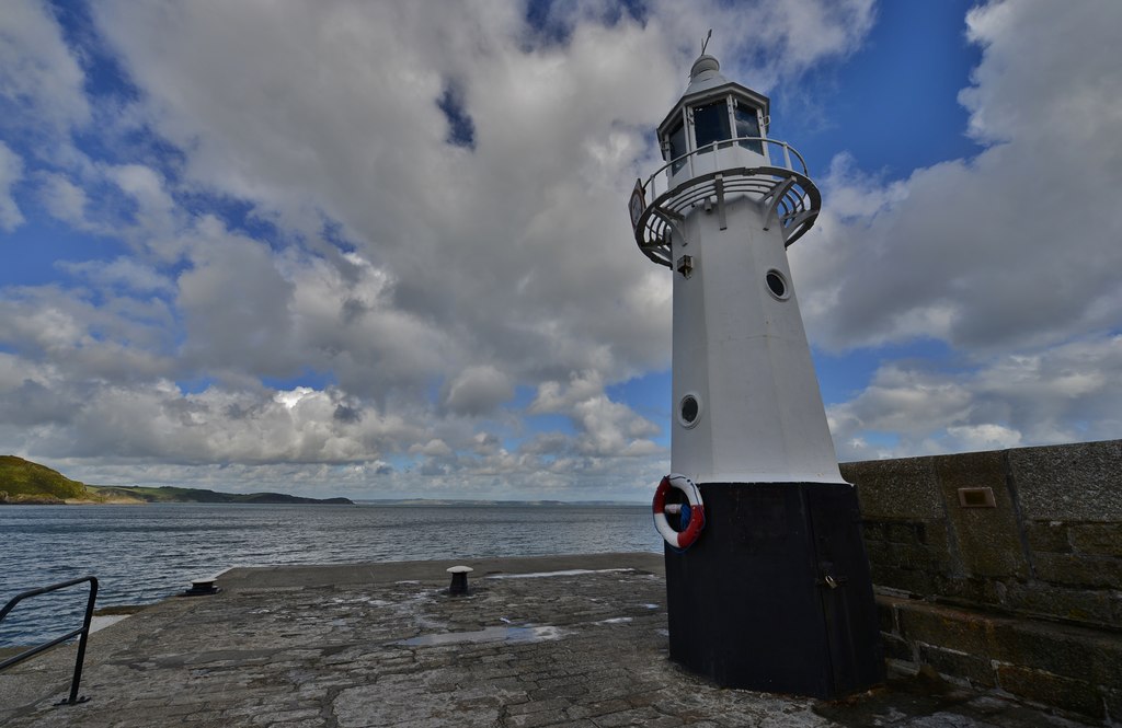 Mevagissey harbour: The lighthouse on... © Michael Garlick :: Geograph ...