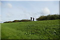 Walkers on the flood defence