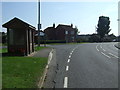 Bus stop and shelter on Hogsthorpe Road (A52), Mumby