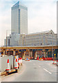 TQ3779 : London Docklands Development, 1991: Canary Wharf Tower seen from Marsh Wall near South Quay DLR station by Ben Brooksbank