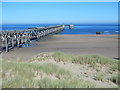 NZ5035 : The former Steetley Magnesite pier and the remains of a pipeline by Mike Quinn