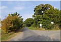 Right turn to Legbourne Grange from Furze Lane