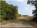 Gate into farmland near Manby showground