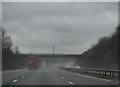 A very wet southbound M1