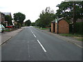 Bus stop and shelter on High Street, Blunham