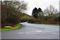 SO2447 : Junction of a minor road and the A438 at Rhydspence near Whitney on Wye, Herefs by P L Chadwick