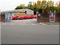 ST3088 : Red vans in Newport Delivery Office by Jaggery