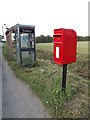 Blue Row Postbox, Telephone Box & Bus Shelter