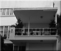 TQ2685 : Balcony and canopy, Sun House, Frognal Way, Hampstead by Jim Osley