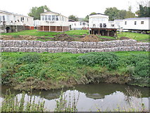 SO8832 : Millavon Holiday Park with flood defences by David Hawgood