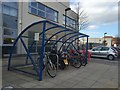 SJ8544 : Royal Stoke University Hospital: cycle shelter by Jonathan Hutchins