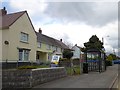 Bus shelter and terraced houses, Calvesford Road, Great Torrington