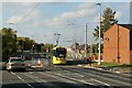 Tram entering Hollyhedge Road