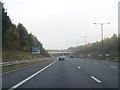 M65 eastbound nears railway overbridge