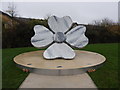 SU0783 : "Forever" marble poppy sculpture, Marlowe Avenue, Royal Wootton Bassett by Vieve Forward