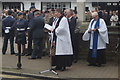 View of the Reverend of St Mary Magdalen Church at the Remembrance Day Service in Billericay High Street