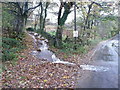 Stream flow on Wood End Lane at Branch Road, Greetland