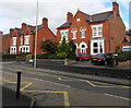 Zigzag yellow markings on Station Road, Whitchurch, Shropshire