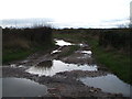 Field entrance off the road to Barton