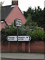 Roadsigns on the B1332 Norwich Road