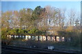 Graffiti on  railway bridge over the canal at Sandhills 