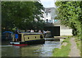 Narrowboats approaching Galleon Bridge No 68