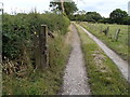 Track and public footpath from Cuerdale Lane